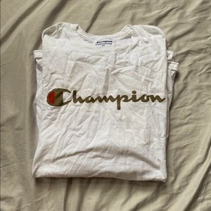 2XL white & brown Champion long sleeve